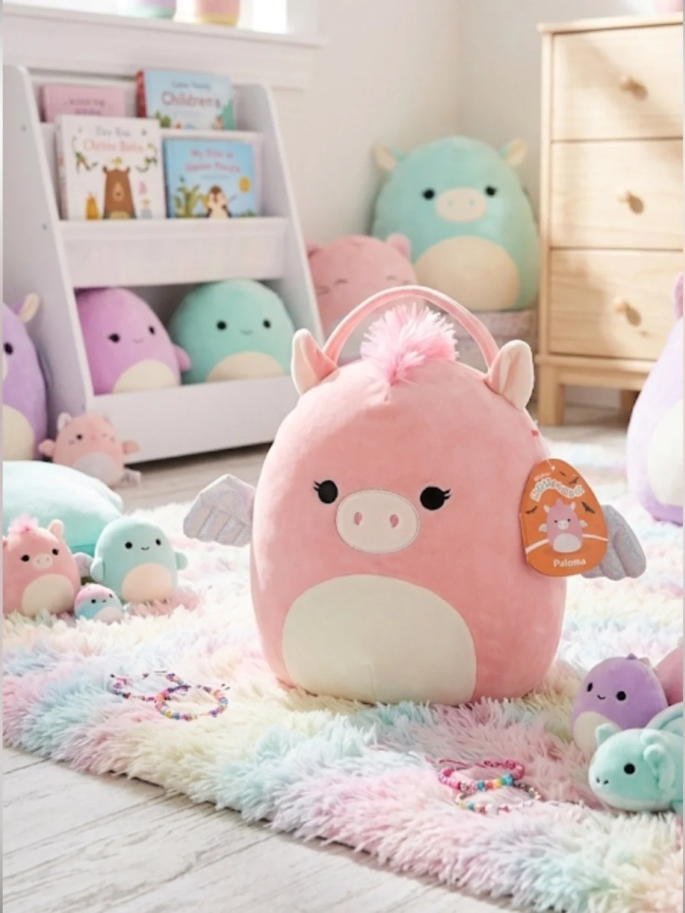 NEW Squishmallows Pail Bucket Paloma Pig Stuffed Squishmallows Childs Animal Pai